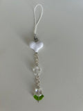 White Heart Charm sling for bags, keys or Phone Accessory