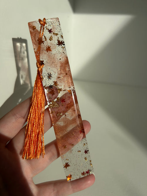 Autumn Sparkle Resin Bookmark Gift