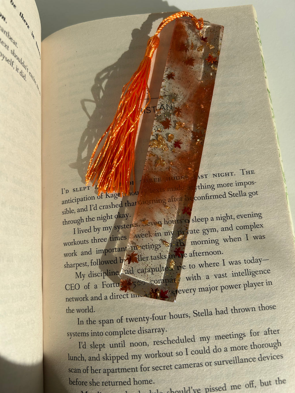 Autumn Sparkle Resin Bookmark Gift