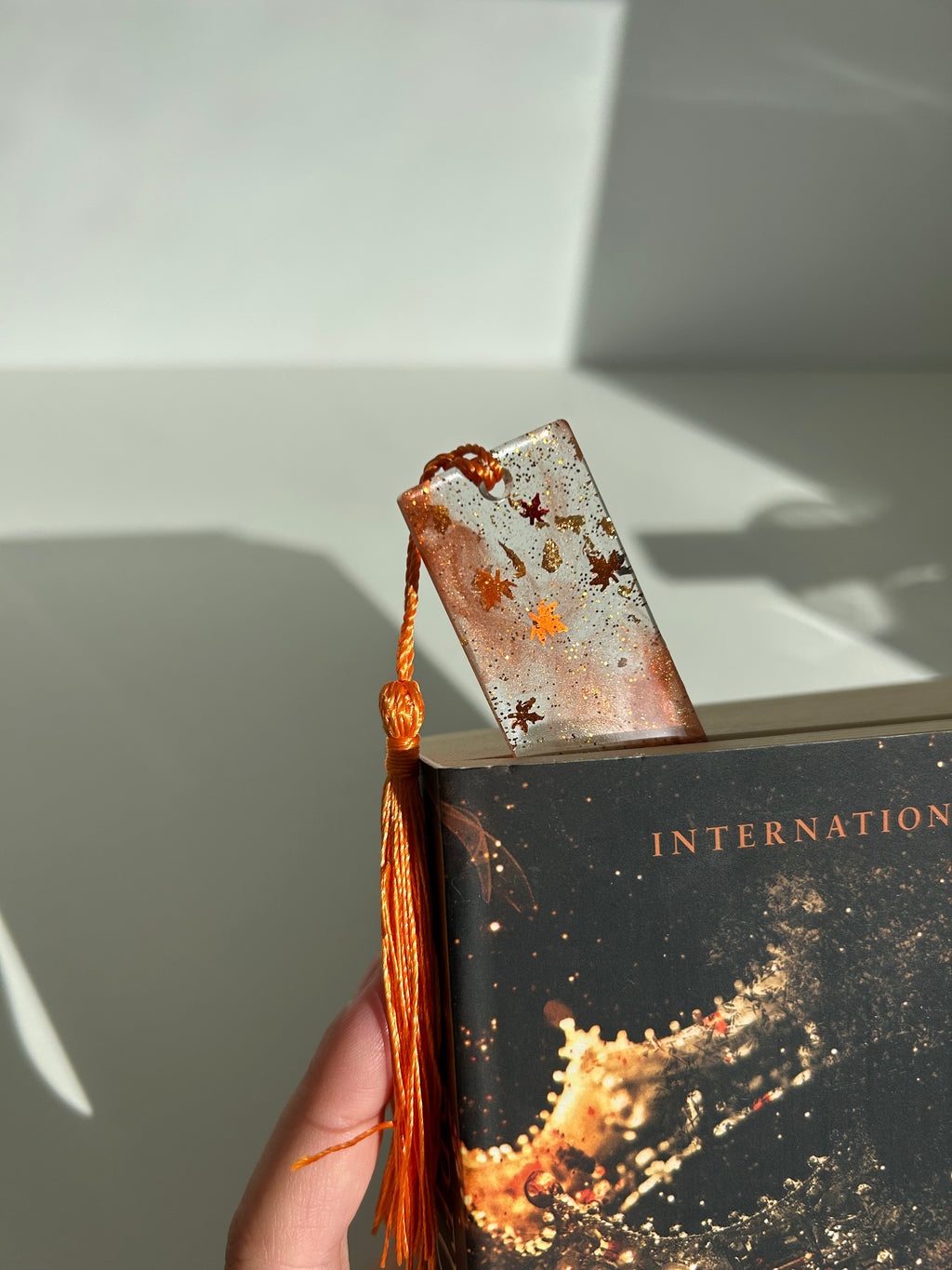 Autumn Sparkle Resin Bookmark Gift
