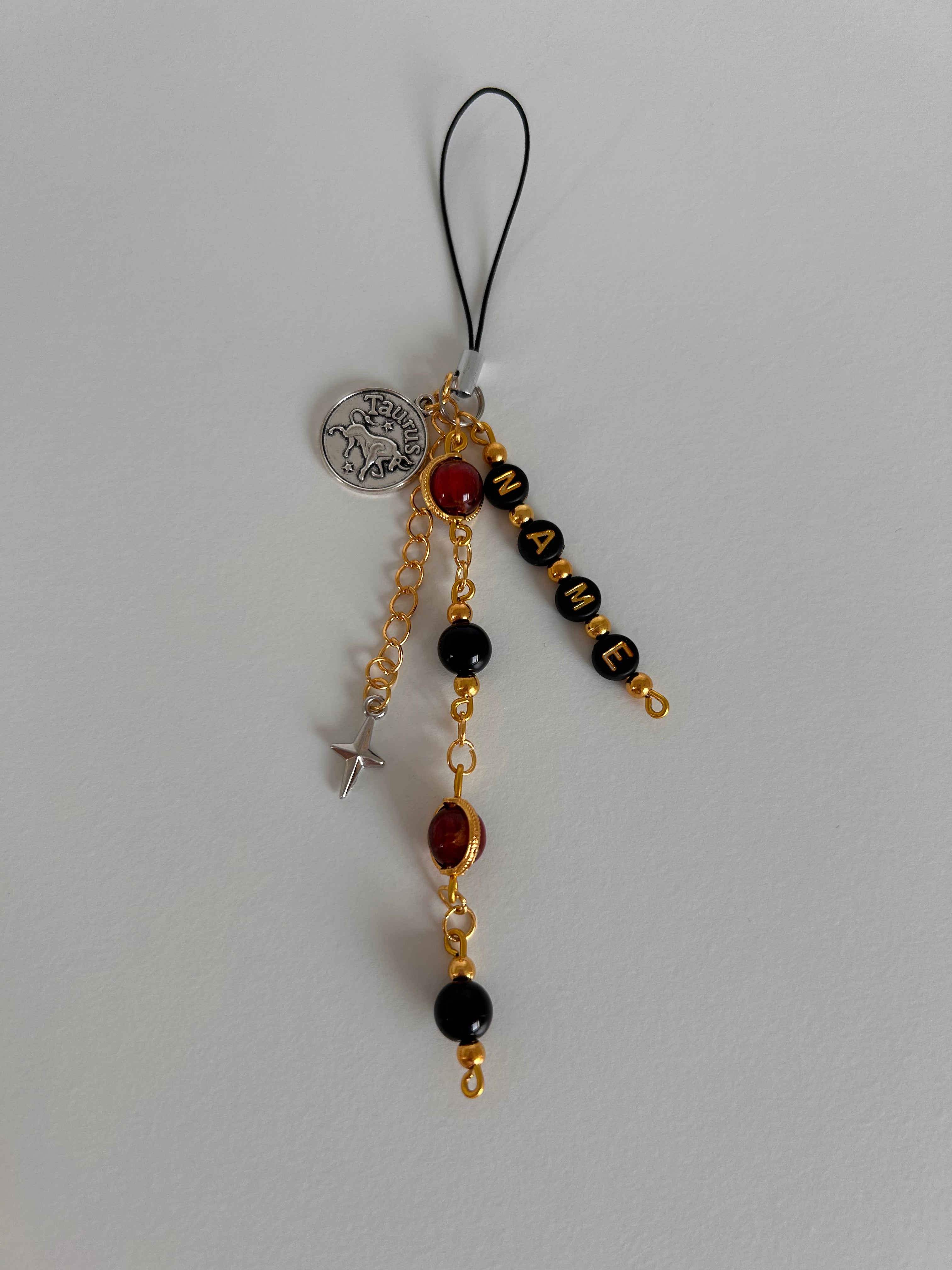 Red Fire Zodiac Personalisable name Charm Sling