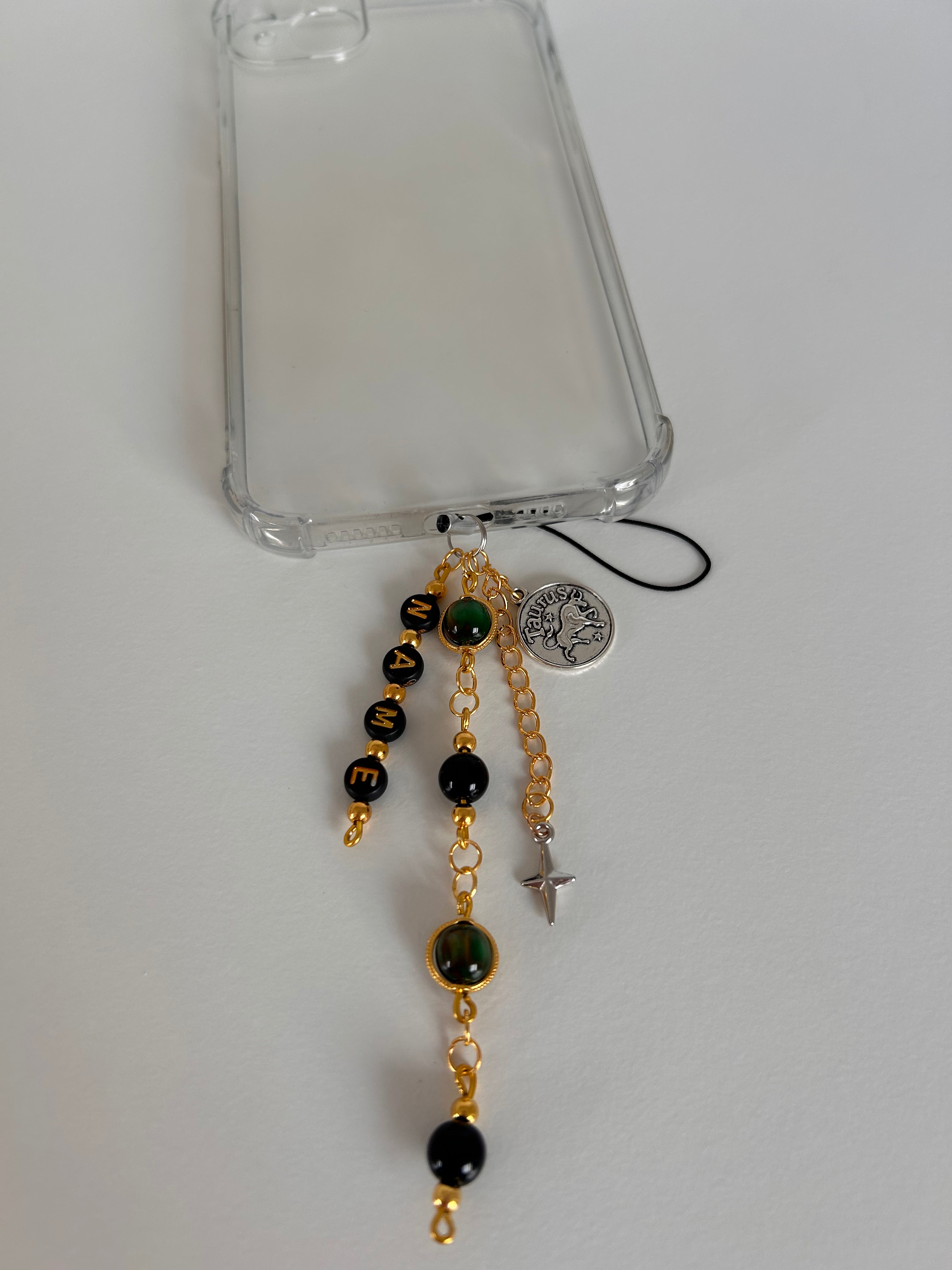 Green Earth Element Zodiac Personalisable Name Charm sling
