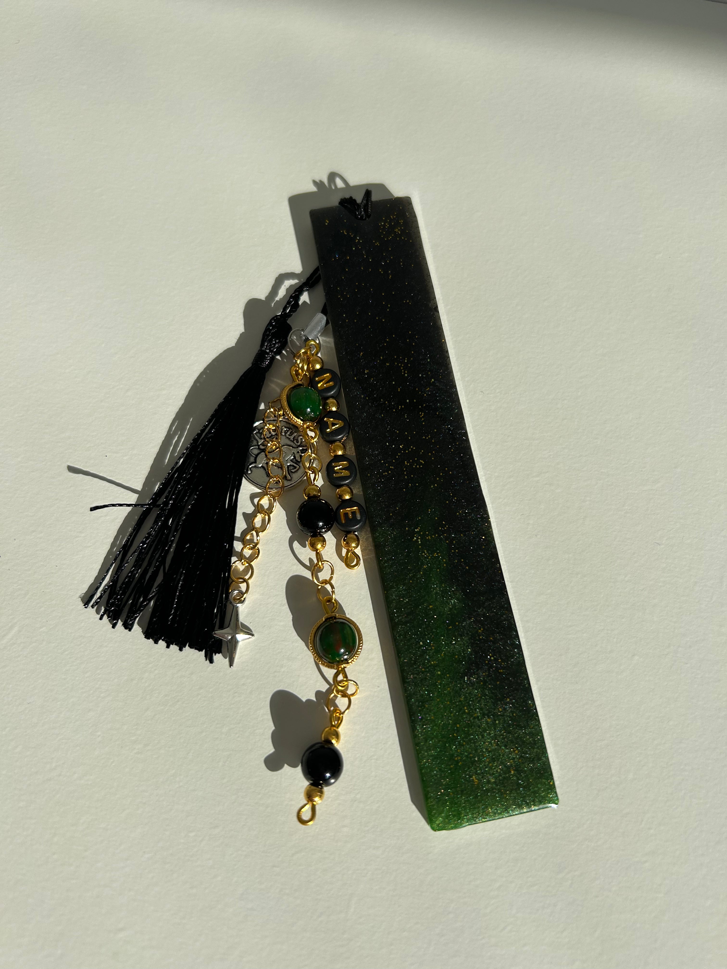 Green Earth Element Personalisable Name, Zodiac Resin Birthday Bookmark Bundle