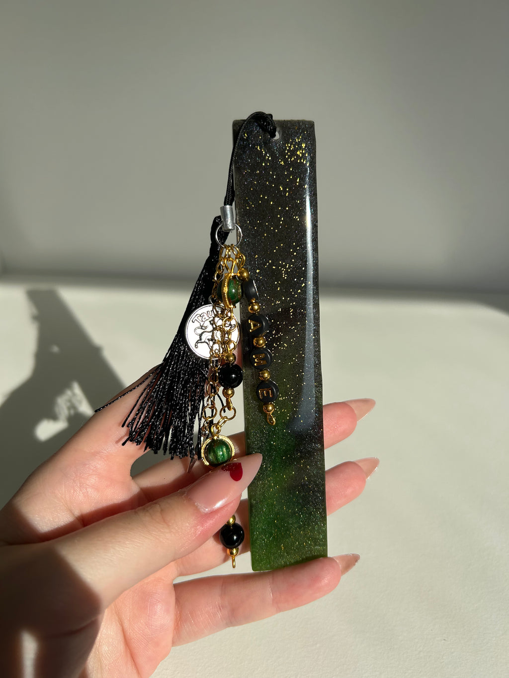Green Earth Element Personalisable Name, Zodiac Resin Birthday Bookmark Bundle