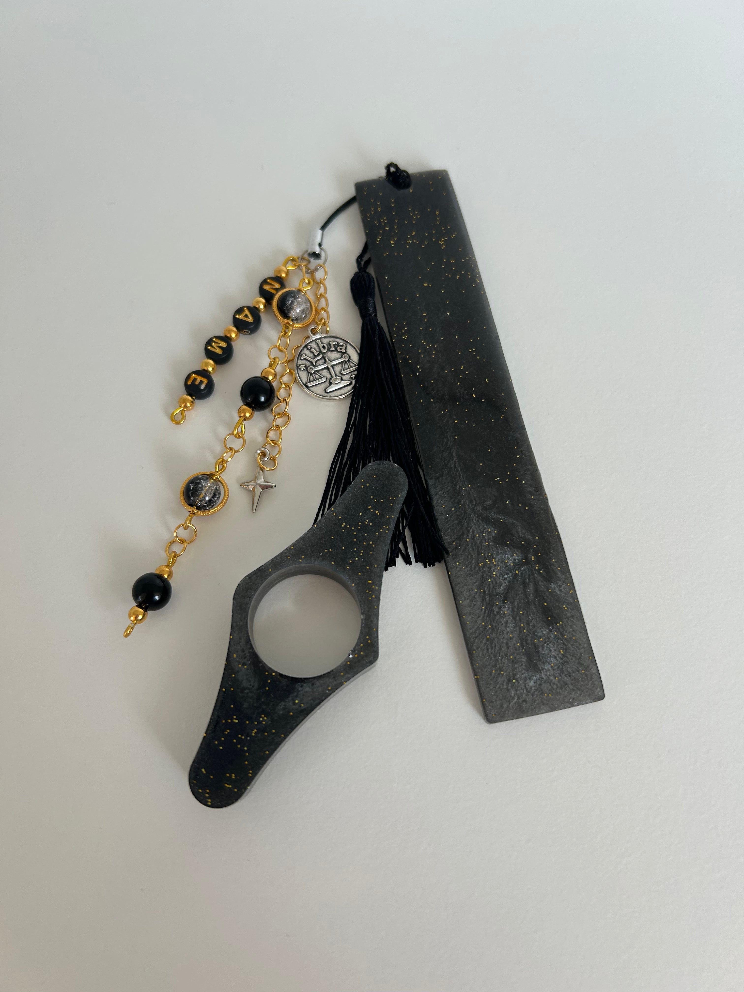 Grey Air Element, Zodiac Resin Personalisable birthday Bookmark