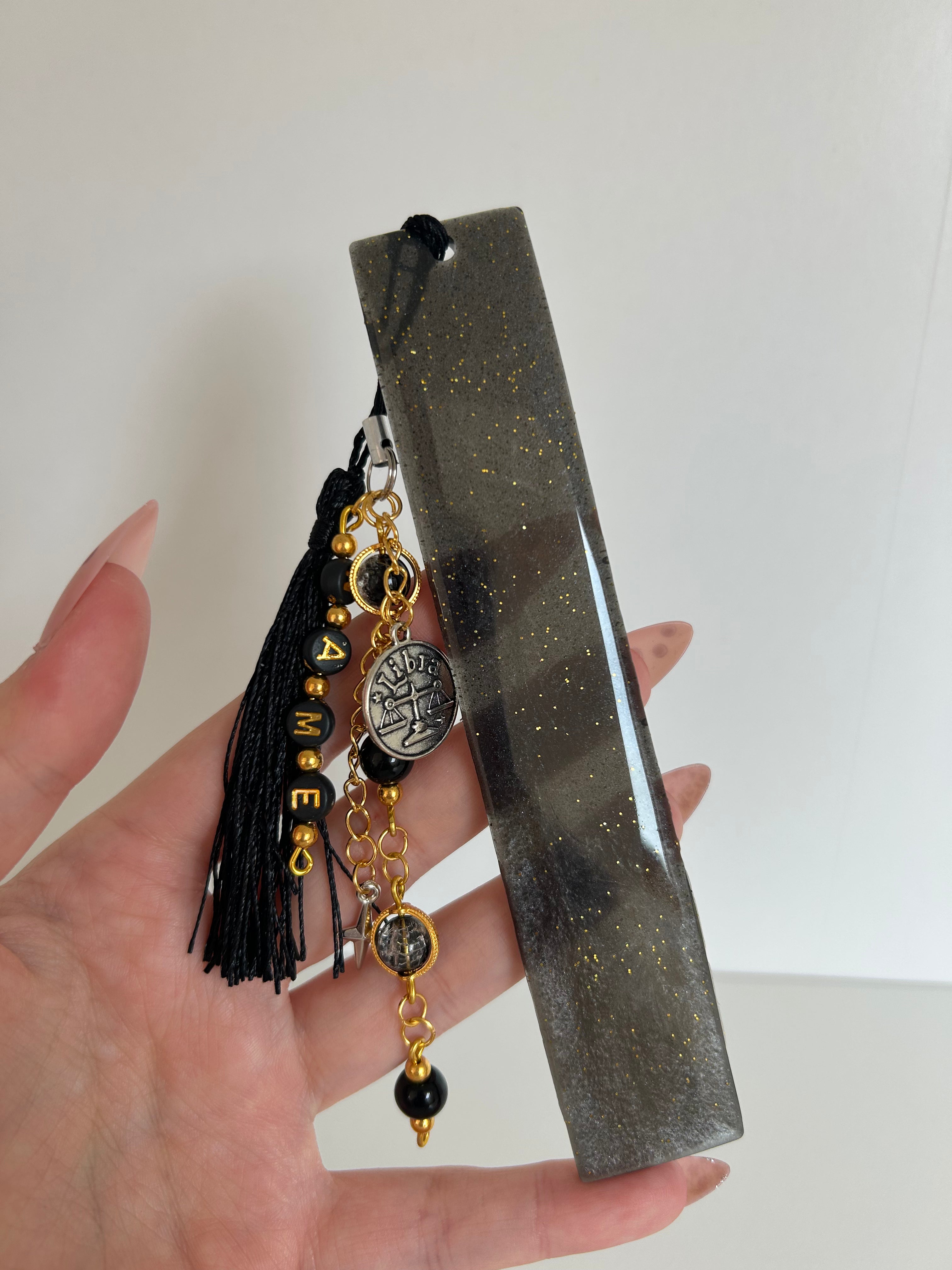 Grey Air Element, Zodiac Resin Personalisable birthday Bookmark