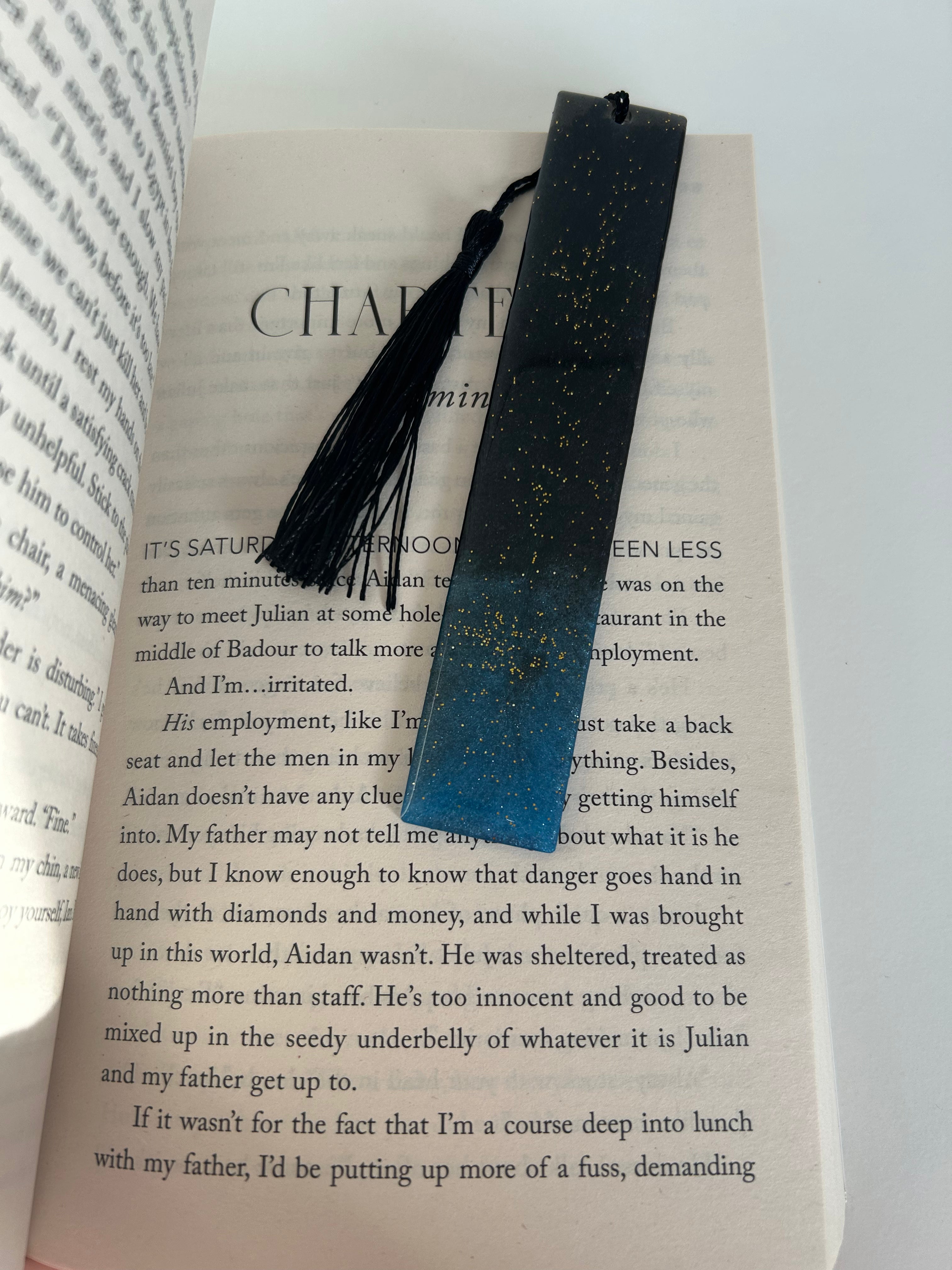 Blue Water Element Resin Bookmark