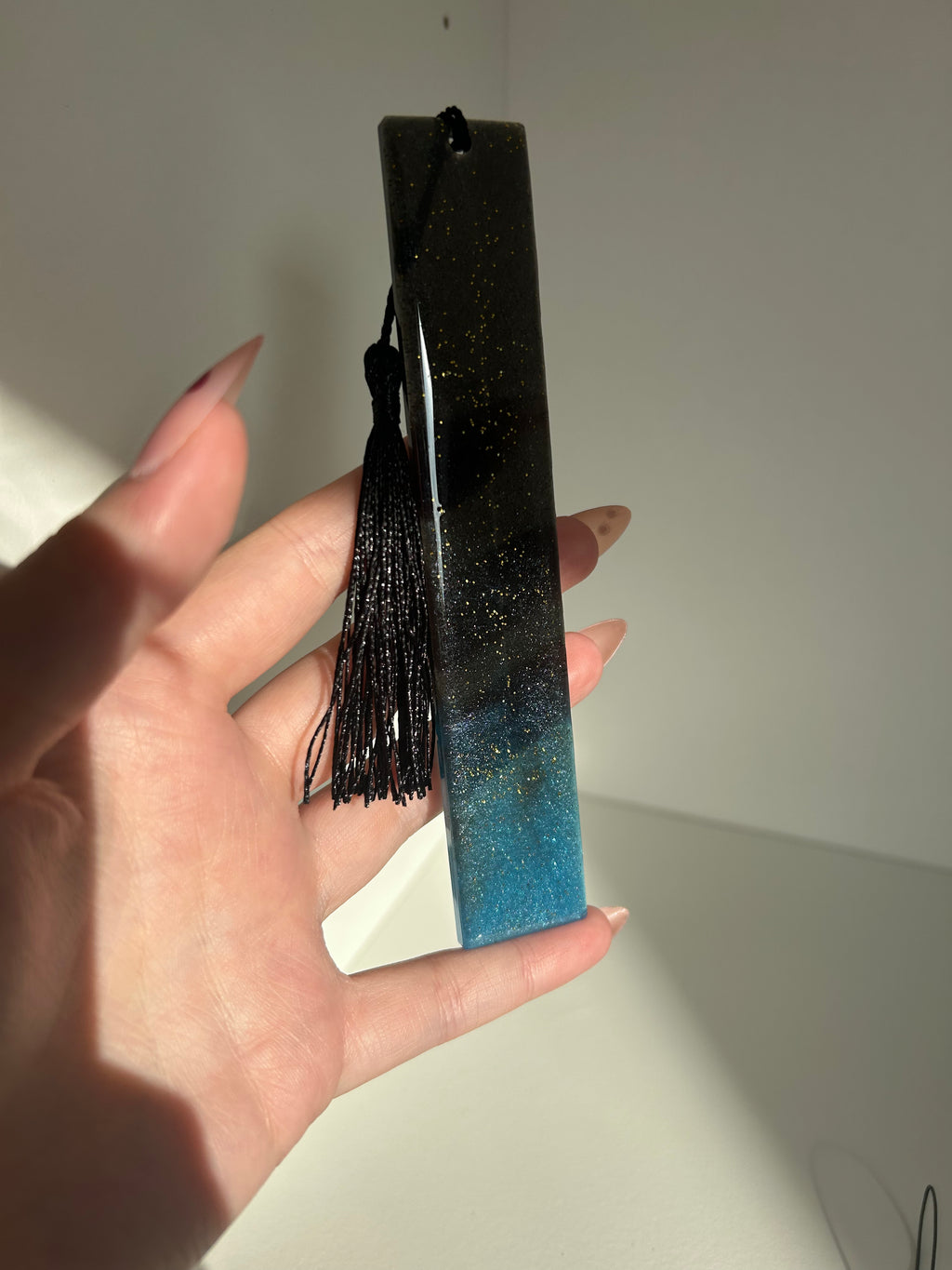 Blue Water Element Resin Bookmark
