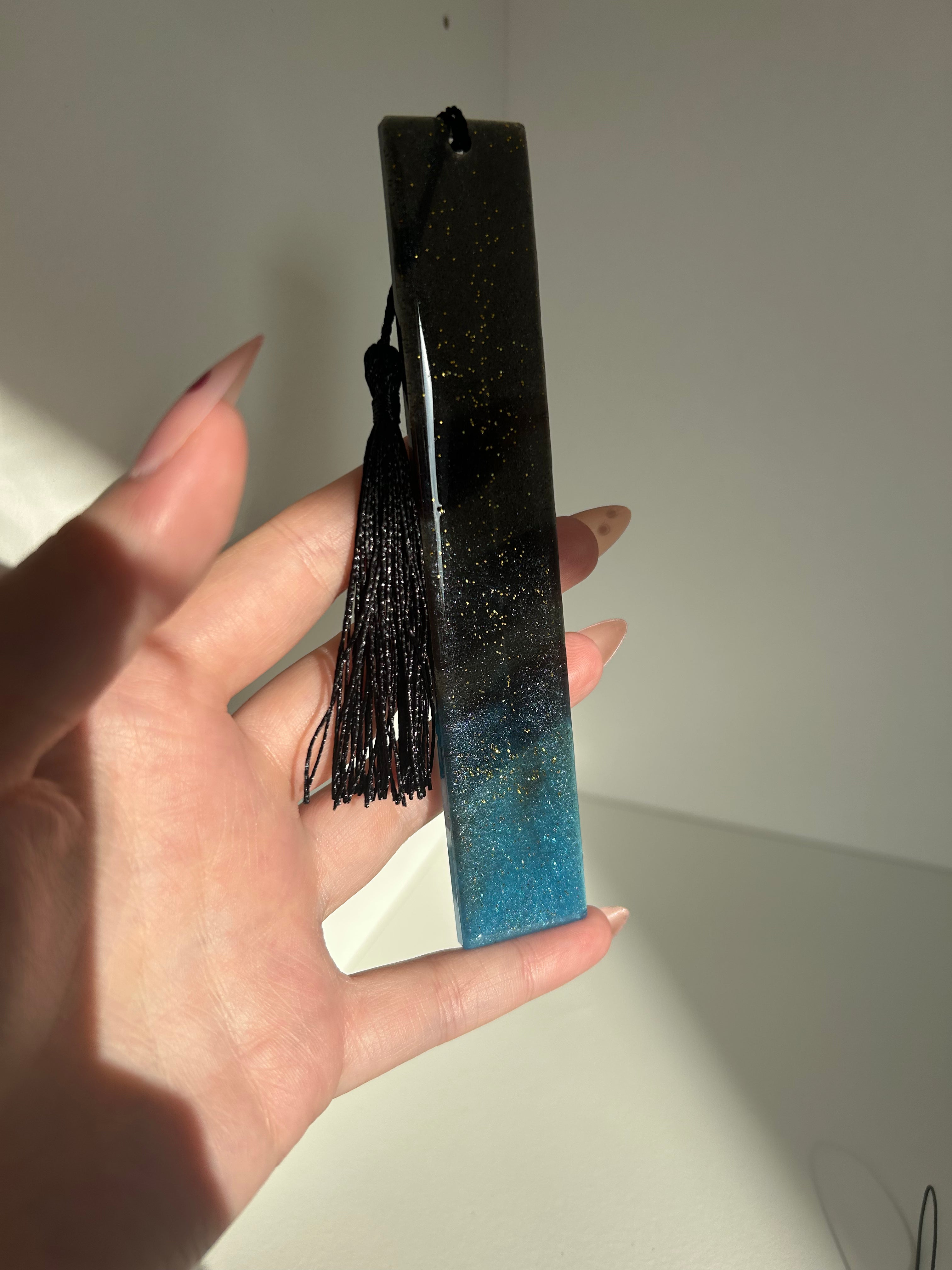 Blue Water Element Resin Bookmark