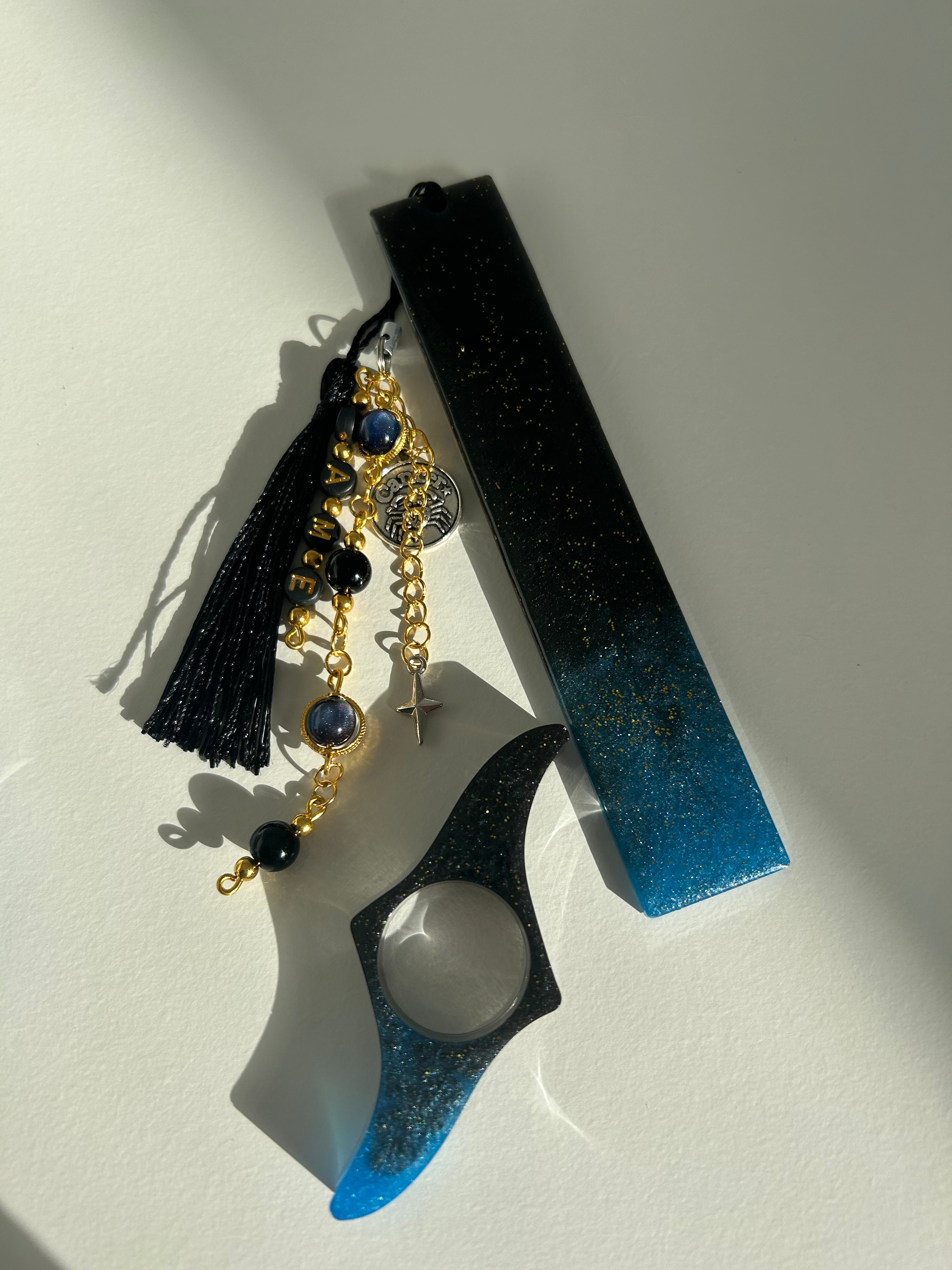 Blue Water Element Personalisable Name, Zodiac, Resin 'Birthday' Bookmark