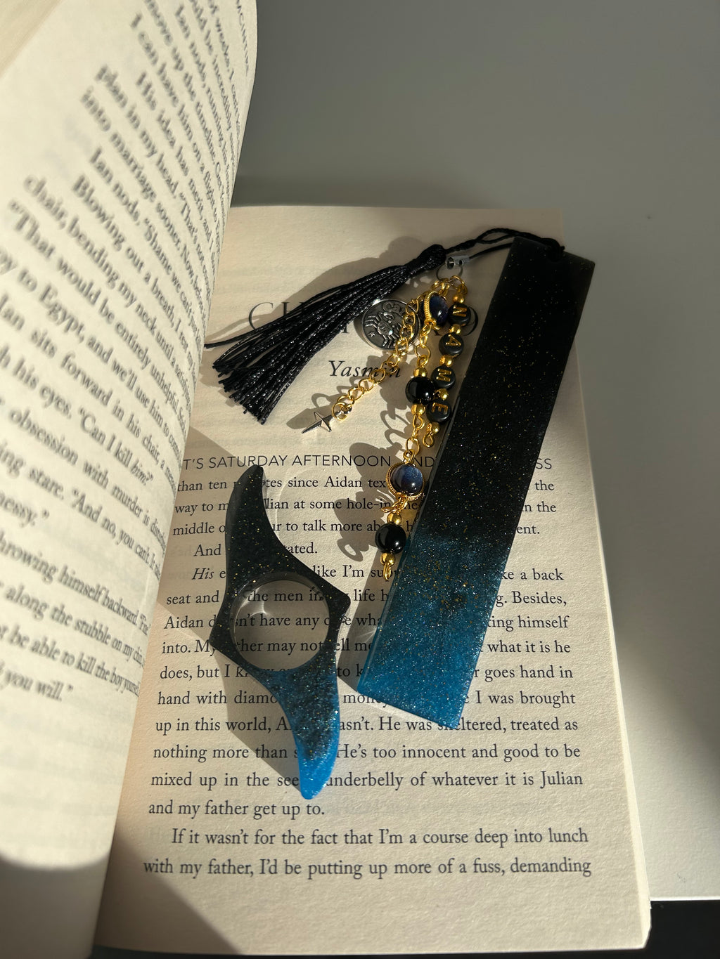 Blue Water Element Personalisable Name, Zodiac, Resin 'Birthday' Bookmark