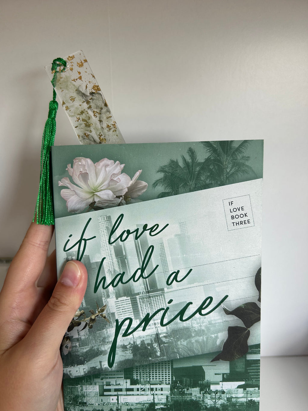 Forest Breath Resin Bookmark - Green and Gold leaf Design Gift