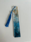 Moon Tears Resin Bookmark - Blue pigment with Gold leaf Design Gift
