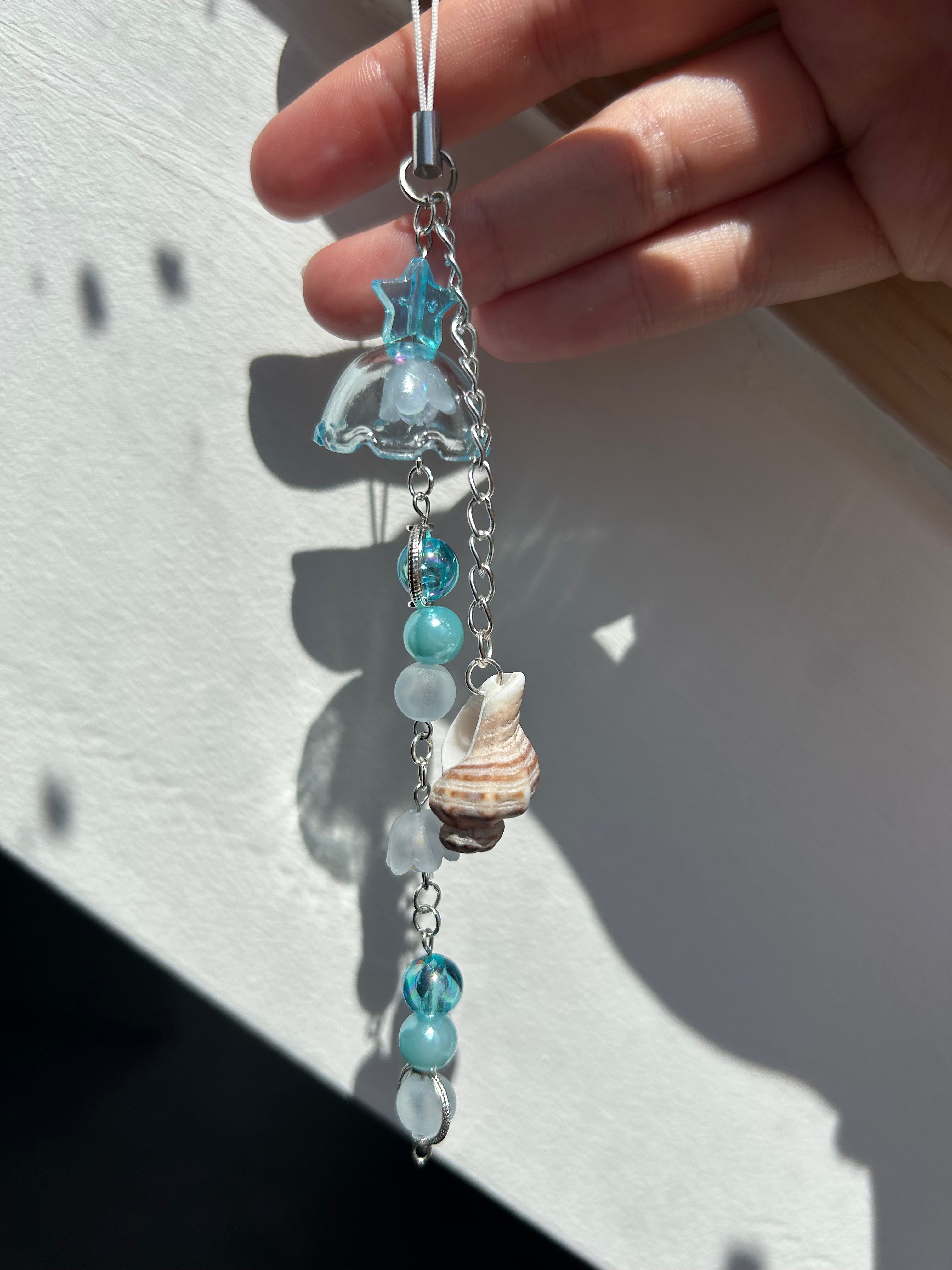 Blue Jellyfish Sea Phone, keys and bag accessory.