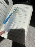 Blue/pink Botanical Glitter Colour Changing Summer Resin Bookmark Personalisable gift.