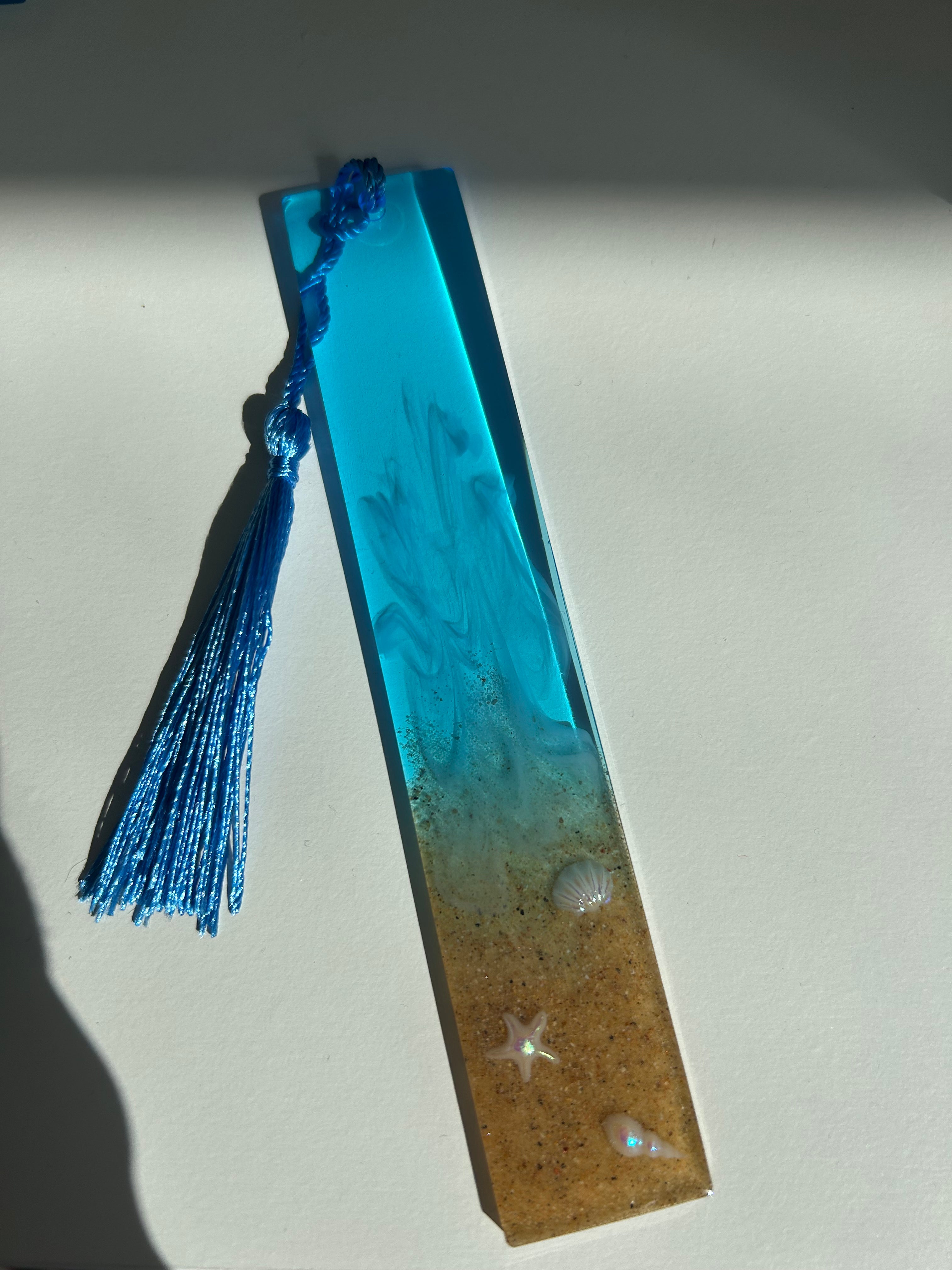 Blue Ocean Breeze Beach Resin Bookmark Gift