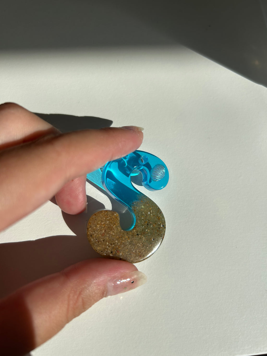 Blue Ocean Breeze Resin Letter charm A-Z