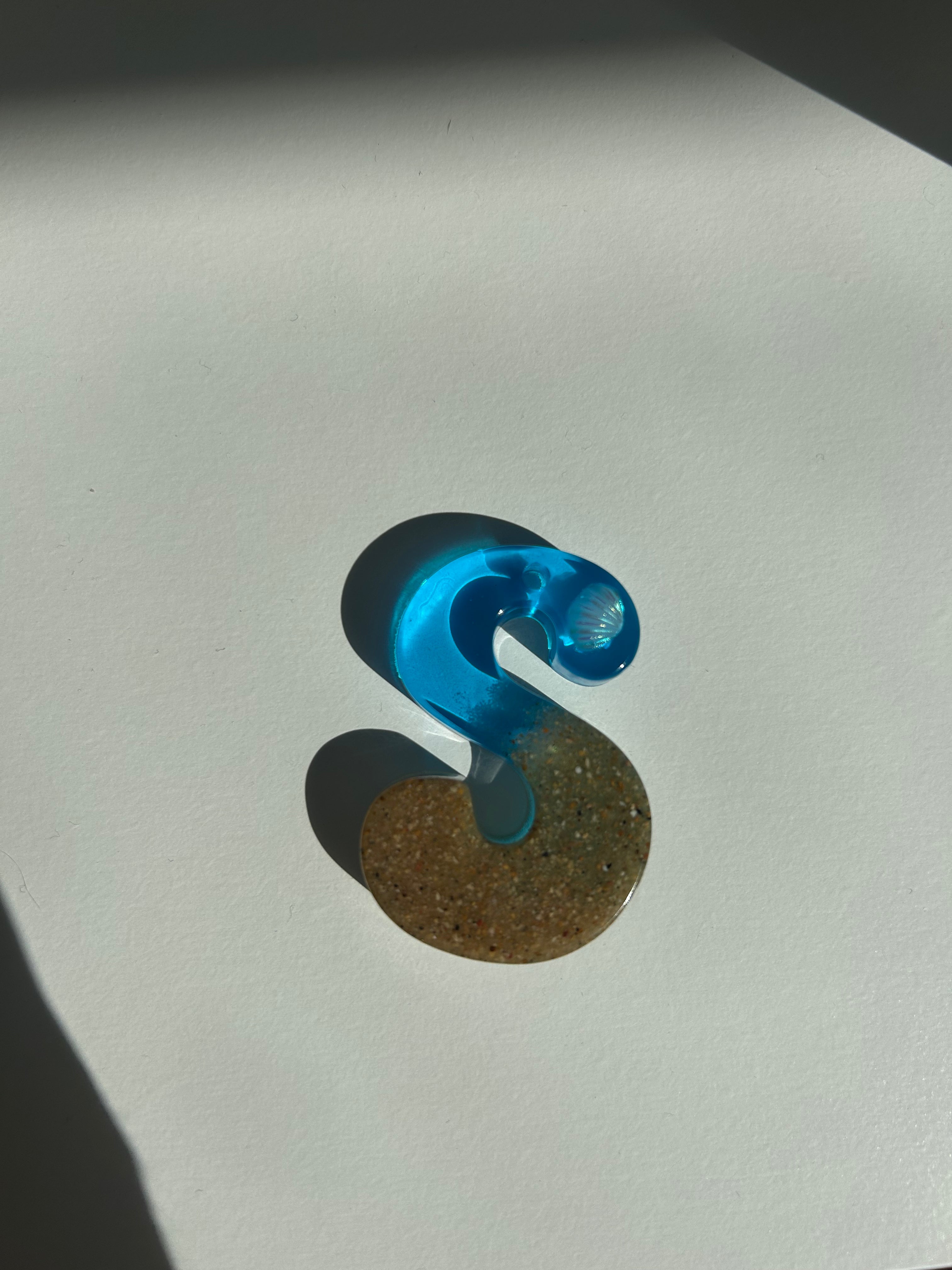 Blue Ocean Breeze Resin Letter charm A-Z