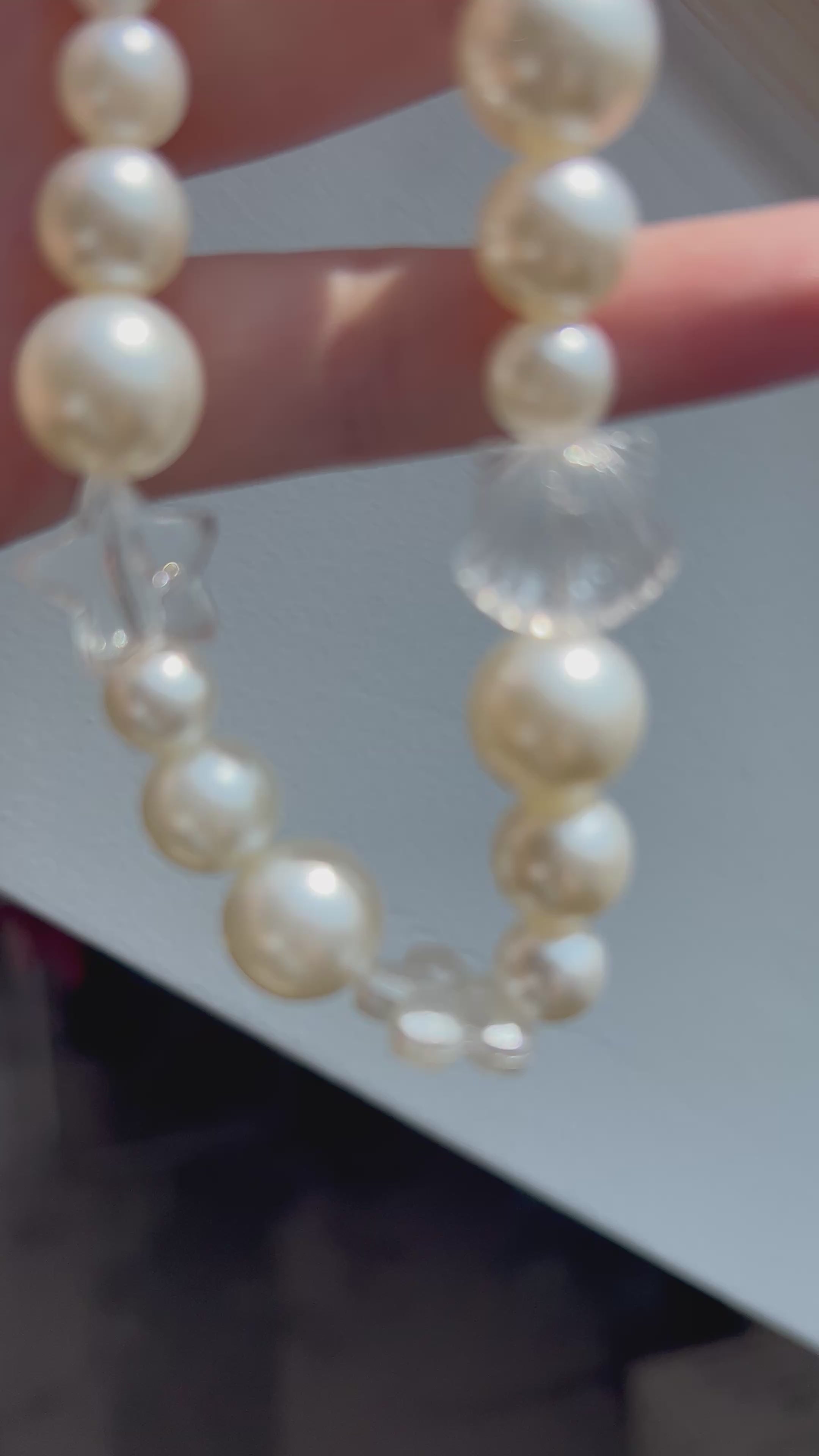 Pearl Seashell Phone Charm - Pearl Beaded Charm Sling