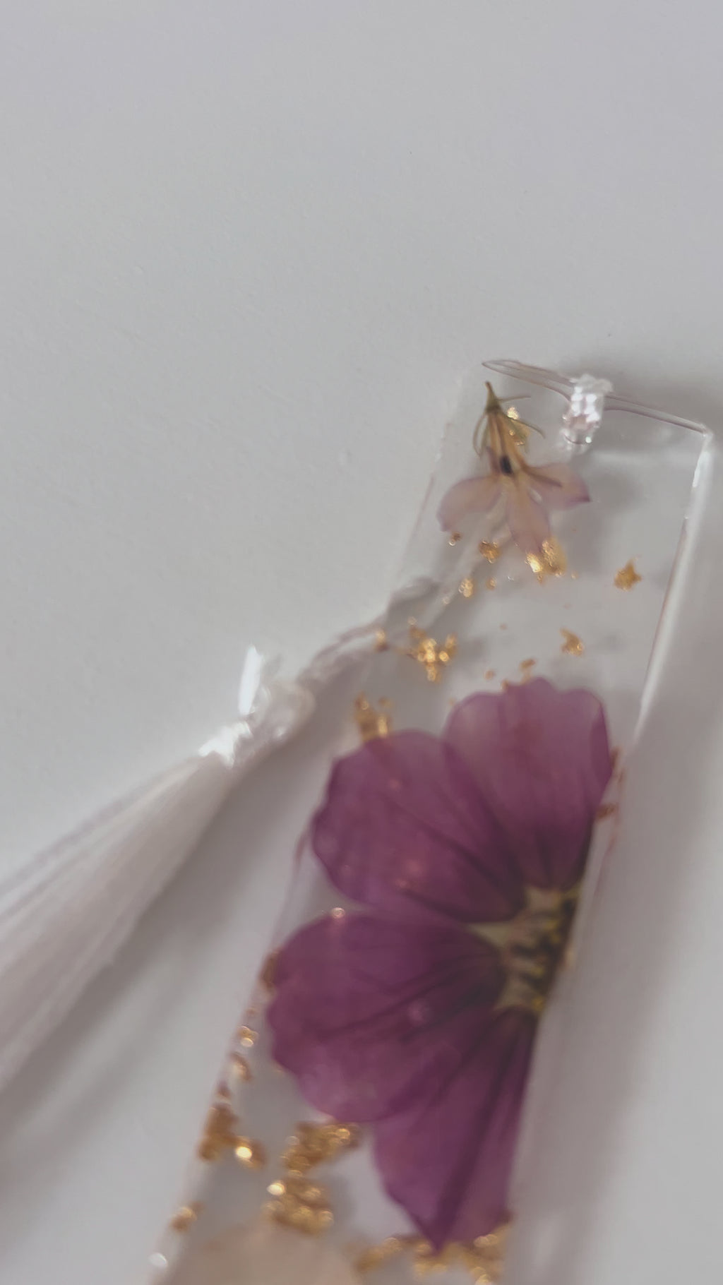 Violet Garden, Purple Flower Resin Bookmark, Personalisable Name, Gift