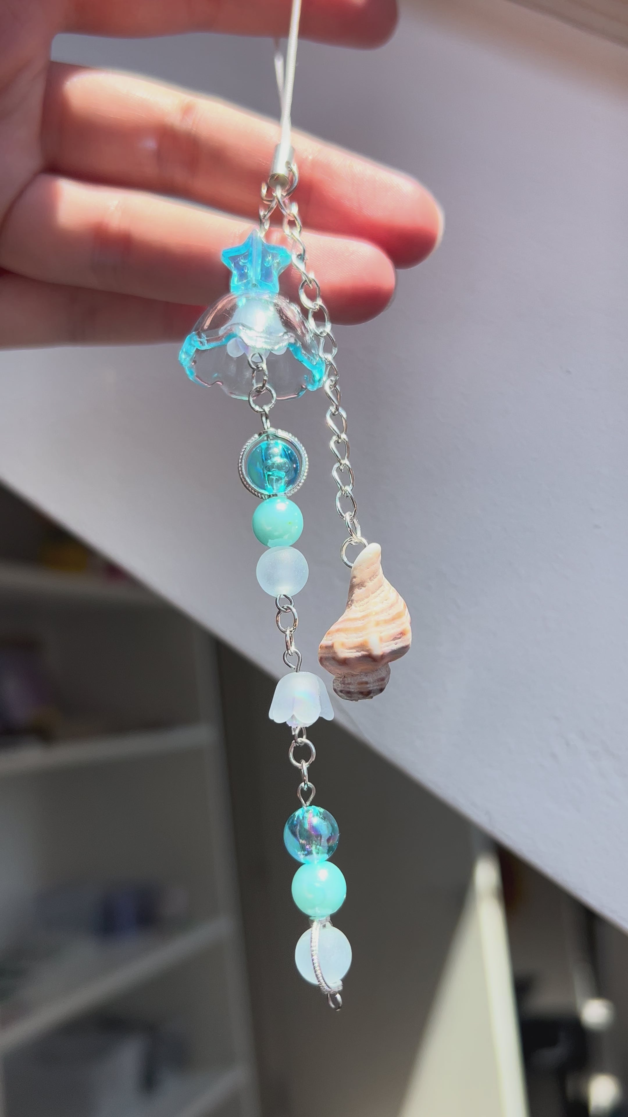 Blue Jellyfish Sea Phone, keys and bag accessory.