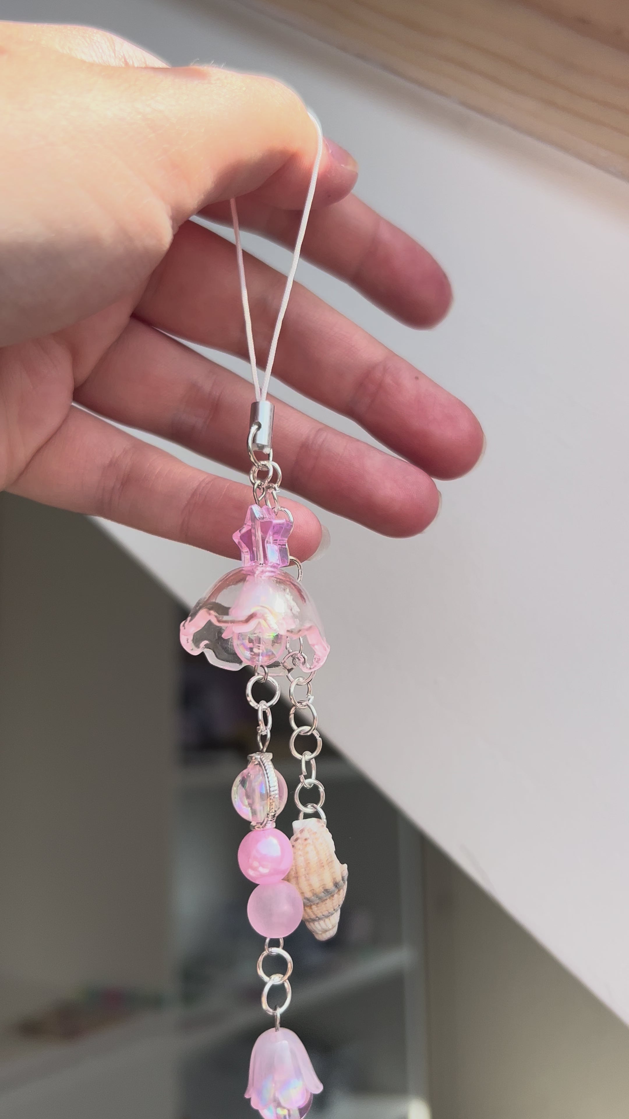 Pink Jellyfish sea phone, keys and bag accessory