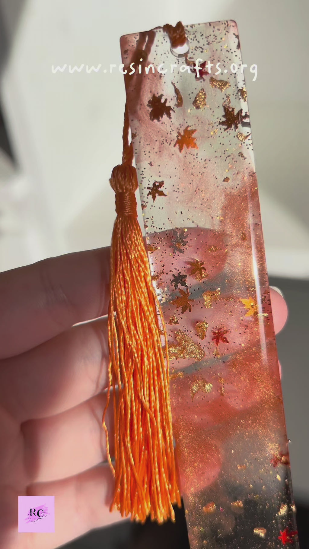 Autumn Sparkle Resin Bookmark Gift