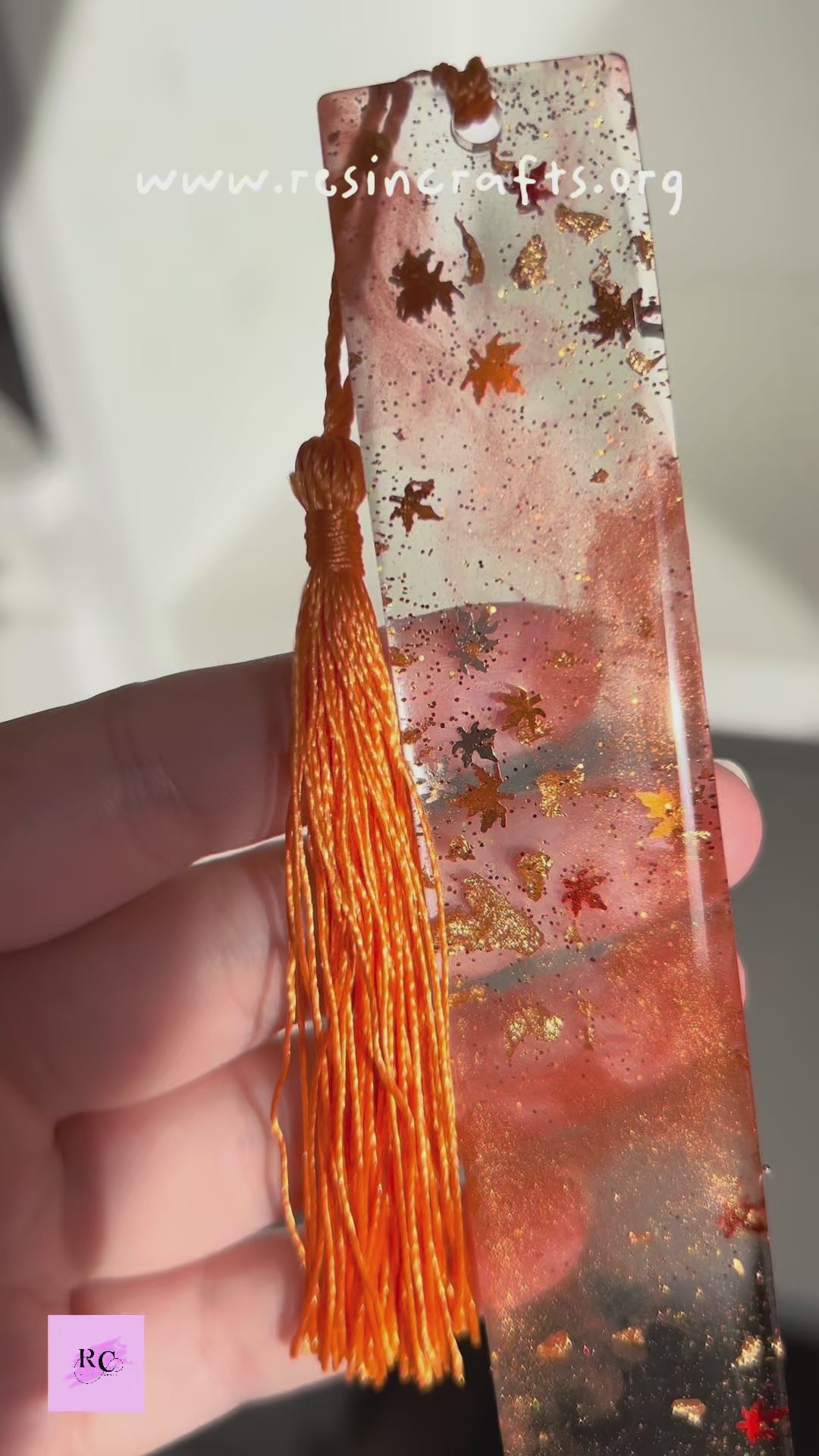 Autumn Sparkle Resin Bookmark Gift
